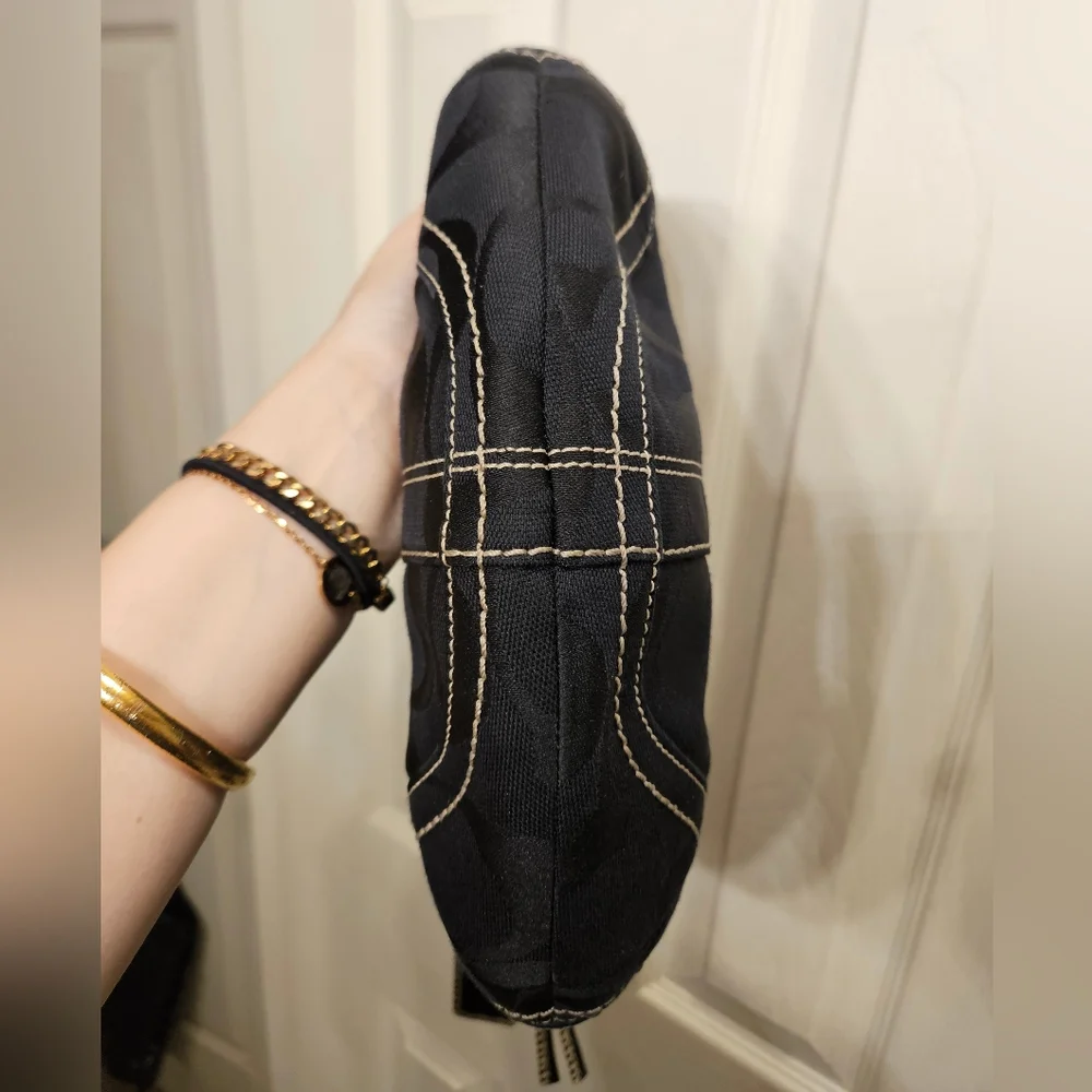 Coach limited edition black soho jacquard studded grommet hobo handbag purse - Picture 4 of 15